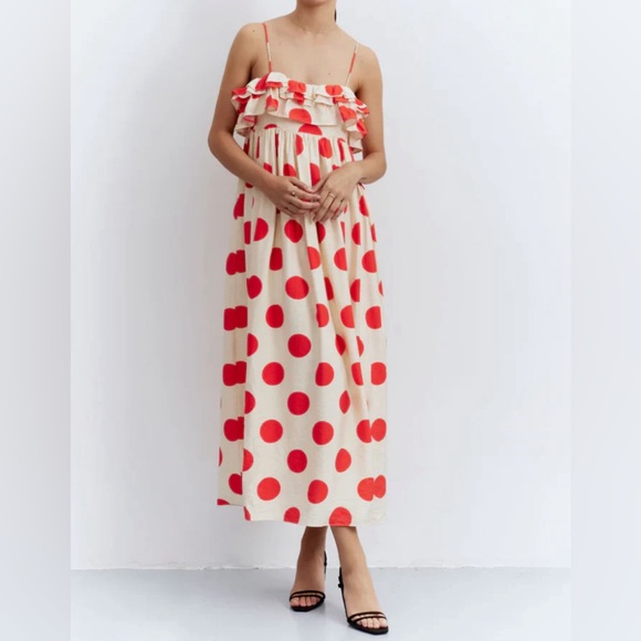 Compania Fantastica Dresses & Skirts - Compañia Fantastica Long Polkadot Ruffle Dress